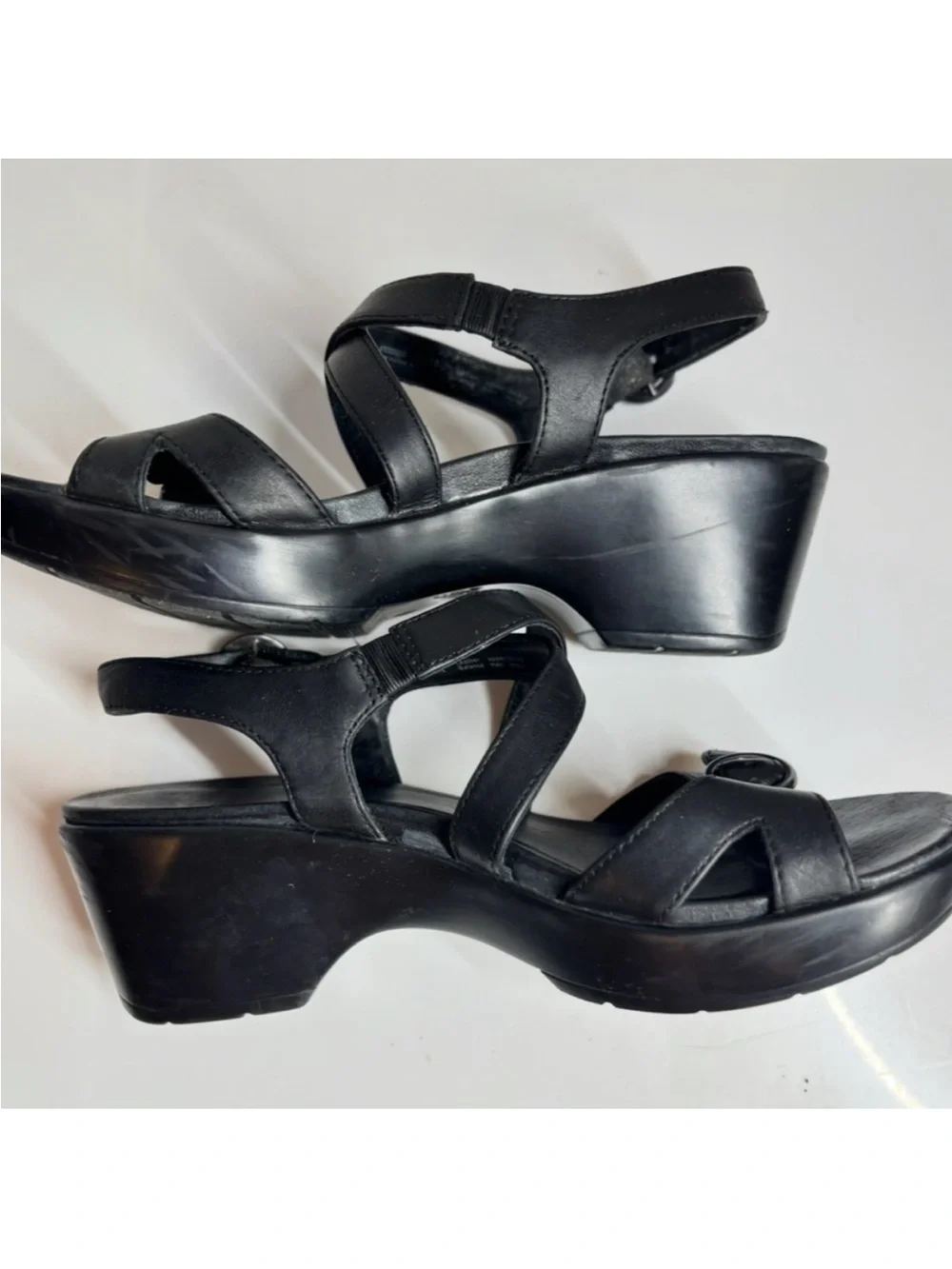 Dansko Women's Julie Black Full Grain Leather Slingback Sandals Size 7.5